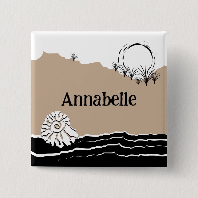 It's A Beach Birthday Party Name Button (Front)