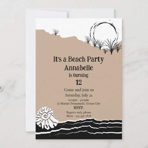 It's A Beach Party Birthday Invitation