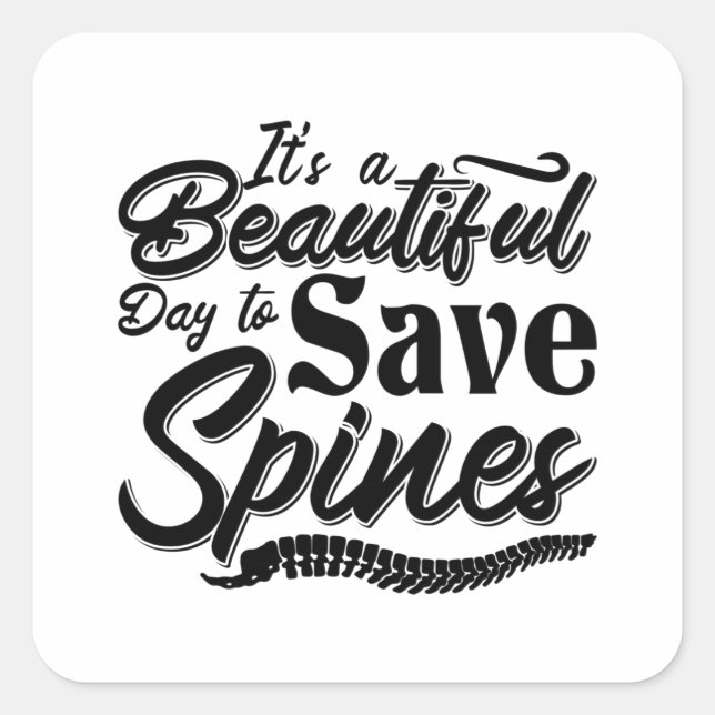 It's A Beautiful Day Chiropractic Chiropractor Square Sticker (Front)
