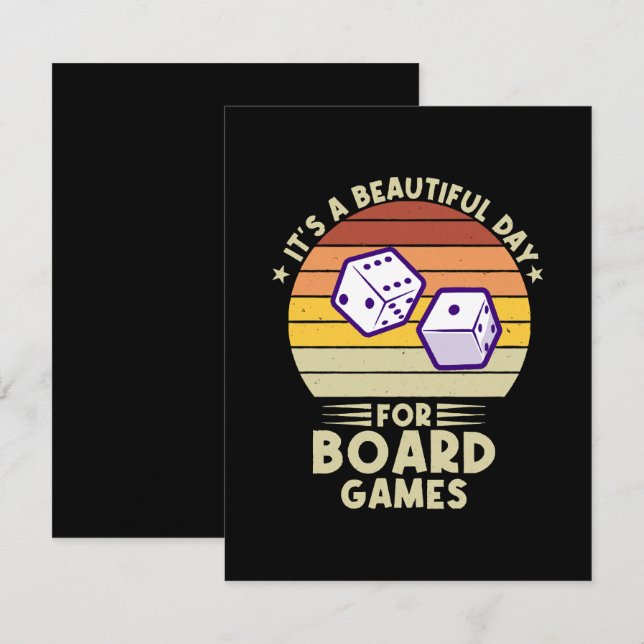 It's A Beautiful Day For Board Games funny gamer Enclosure Card (Front/Back)
