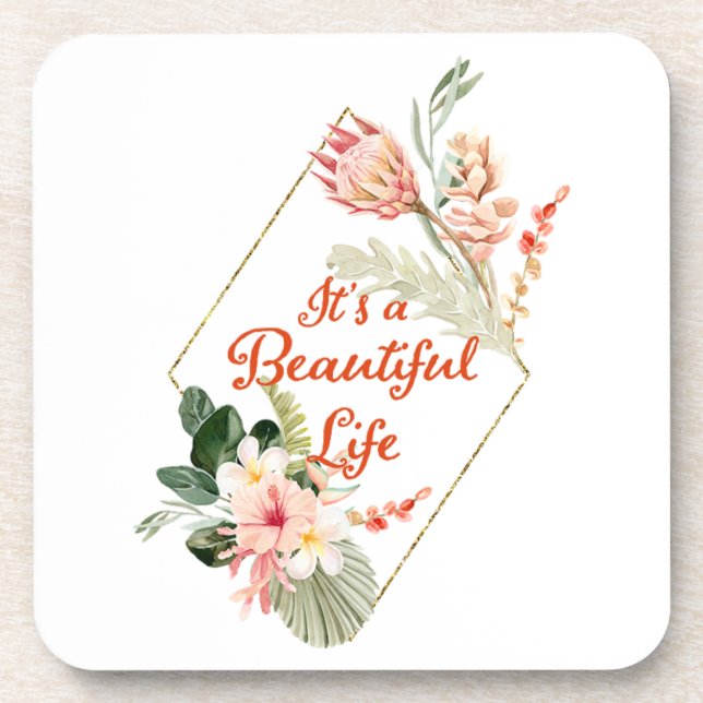 It's a Beautiful Life Floral Coaster Set (Front)