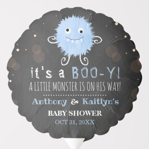 Its A Boo_y Little Monster Halloween Baby Shower Balloon