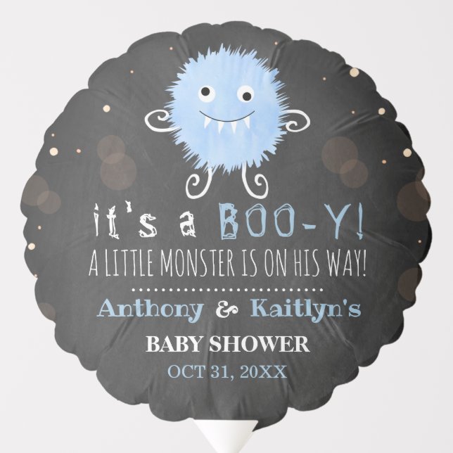 It's A Boo-y! Little Monster Halloween Baby Shower Balloon (Front)