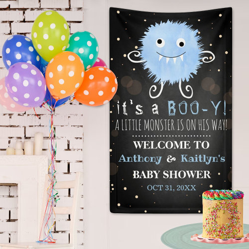 It's A Boo-y! Little Monster Halloween Baby Shower Banner