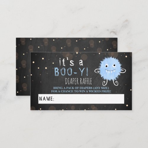 Its A Boo_y Little Monster Halloween Baby Shower Enclosure Card