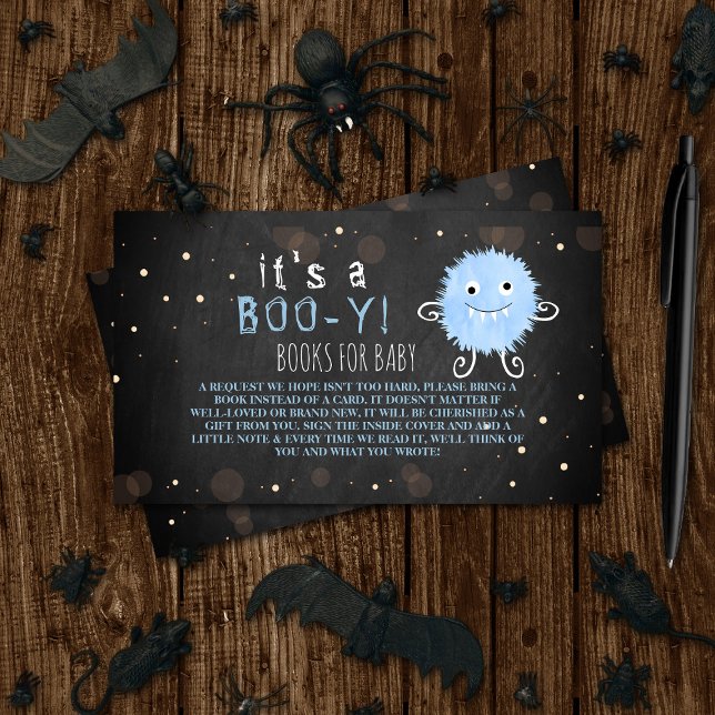 It's A Boo-y! Little Monster Halloween Baby Shower Enclosure Card (Creator Uploaded)