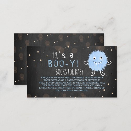 Its A Boo_y Little Monster Halloween Baby Shower Enclosure Card