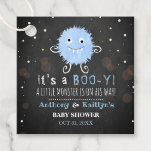 It's A Boo-y! Little Monster Halloween Baby Shower Favor Tags