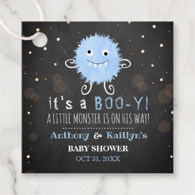 It's A Boo-y! Little Monster Halloween Baby Shower Favor Tags