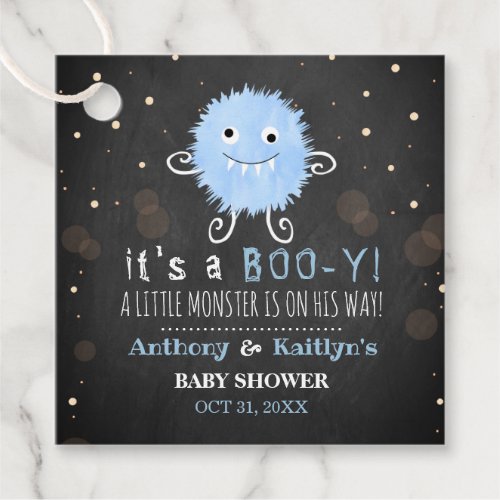 Its A Boo_y Little Monster Halloween Baby Shower Favor Tags