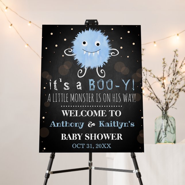 It's A Boo-y! Little Monster Halloween Baby Shower Foam Board (In Situ (Stand))