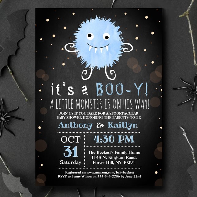 It's A Boo-y! Little Monster Halloween Baby Shower Invitation (Creator Uploaded)
