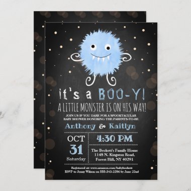 It's A Boo-y! Little Monster Halloween Baby Shower Invitation