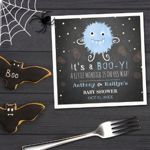 It's A Boo-y! Little Monster Halloween Baby Shower Napkins