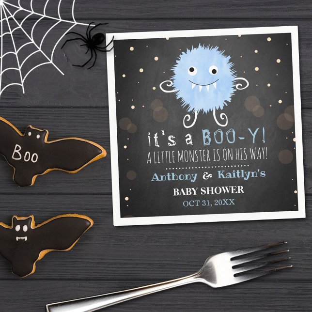 It's A Boo-y! Little Monster Halloween Baby Shower Napkins (Creator Uploaded)