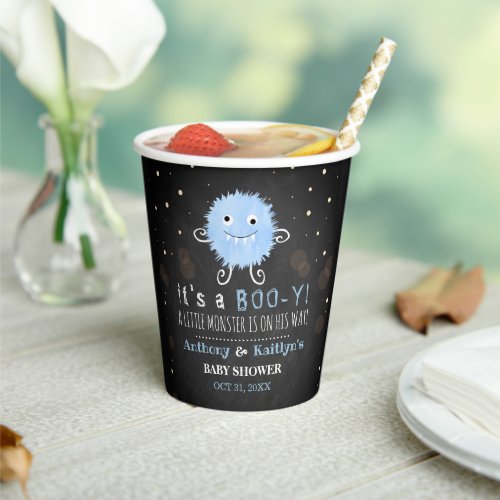 Its A Boo_y Little Monster Halloween Baby Shower Paper Cups