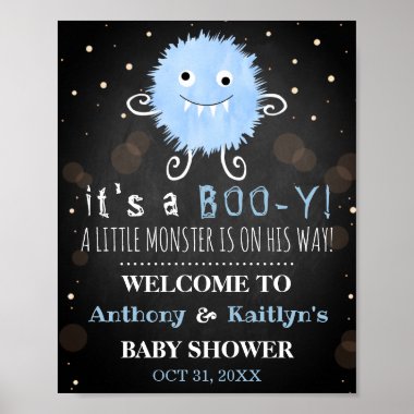It's A Boo-y! Little Monster Halloween Baby Shower Poster