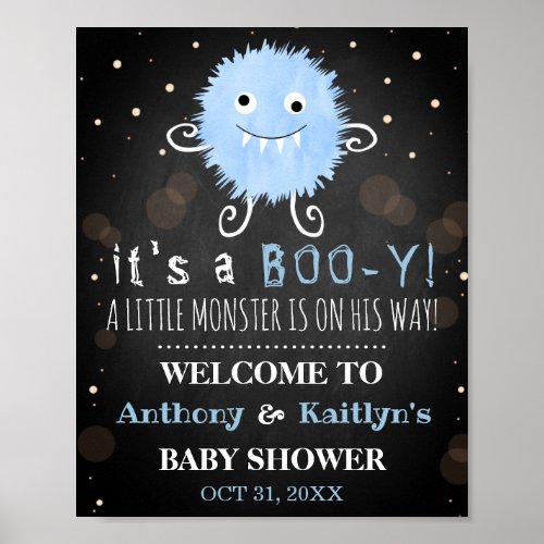 Its A Boo_y Little Monster Halloween Baby Shower Poster