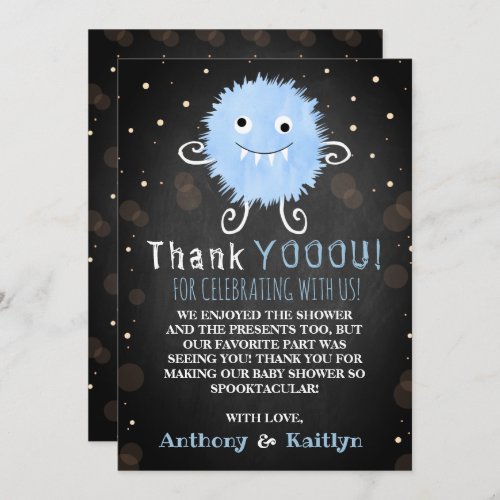 Its A Boo_y Little Monster Halloween Baby Shower Thank You Card