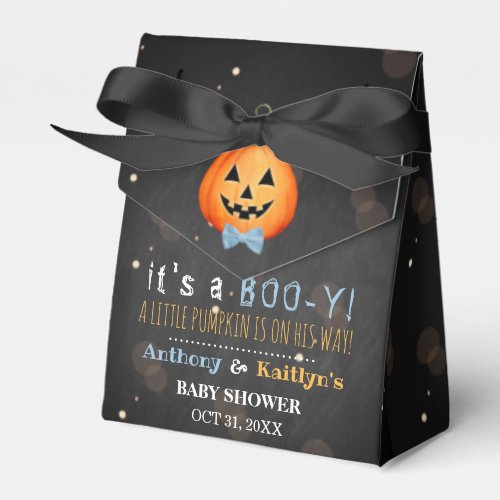 Its A Boo_y Little Pumpkin Halloween Baby Shower Favor Boxes