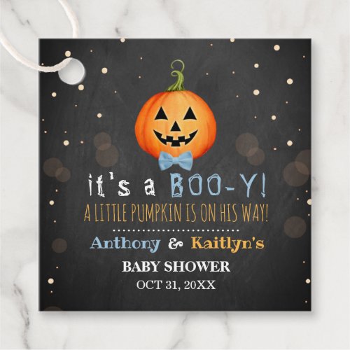 Its A Boo_y Little Pumpkin Halloween Baby Shower Favor Tags