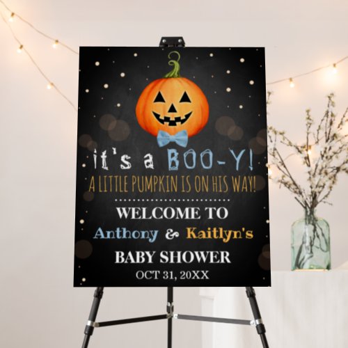 Its A Boo_y Little Pumpkin Halloween Baby Shower Foam Board