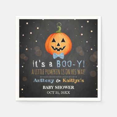 It's A Boo-y! Little Pumpkin Halloween Baby Shower Napkins
