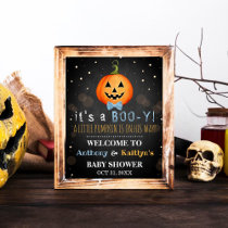 It's A Boo-y! Little Pumpkin Halloween Baby Shower Poster