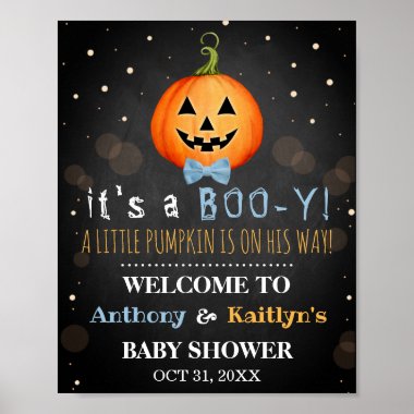 It's A Boo-y! Little Pumpkin Halloween Baby Shower Poster