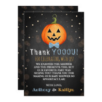 It's A Boo-y! Little Pumpkin Halloween Baby Shower Thank You Card