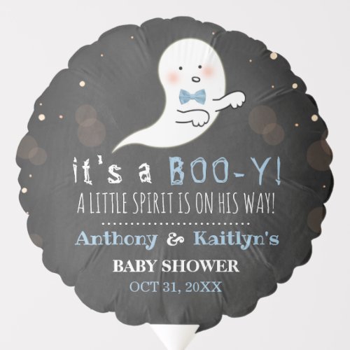 It's A Boo-y! Little Spirit Halloween Baby Shower Balloon