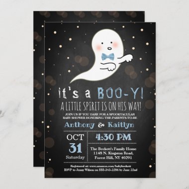 It's A Boo-y! Little Spirit Halloween Baby Shower Invitation