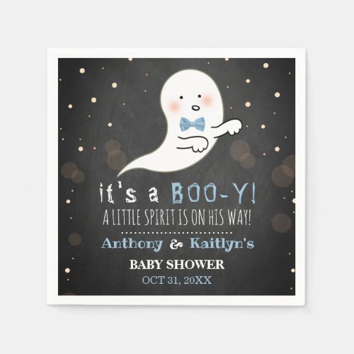 Its A Boo_y Little Spirit Halloween Baby Shower Napkins
