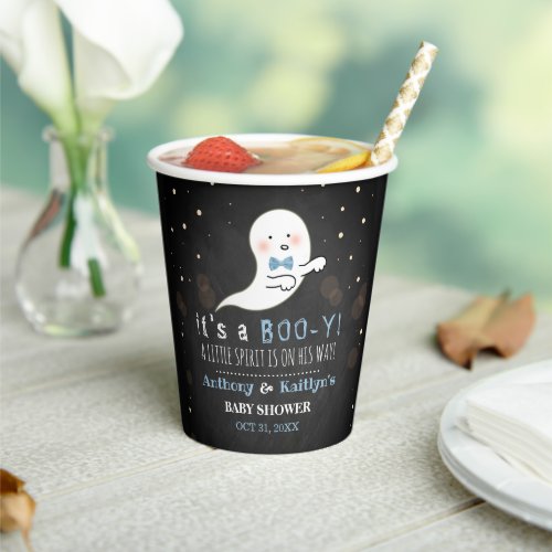 Its A Boo_y Little Spirit Halloween Baby Shower Paper Cups