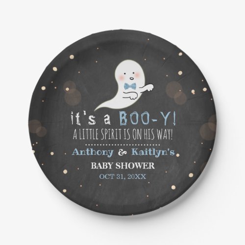 Its A Boo_y Little Spirit Halloween Baby Shower Paper Plates