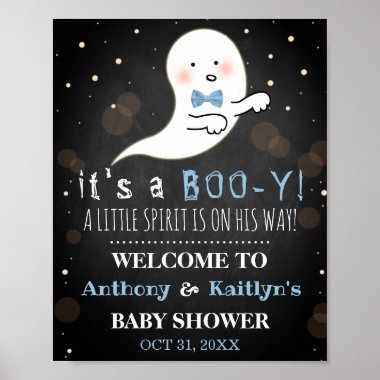 It's A Boo-y! Little Spirit Halloween Baby Shower Poster