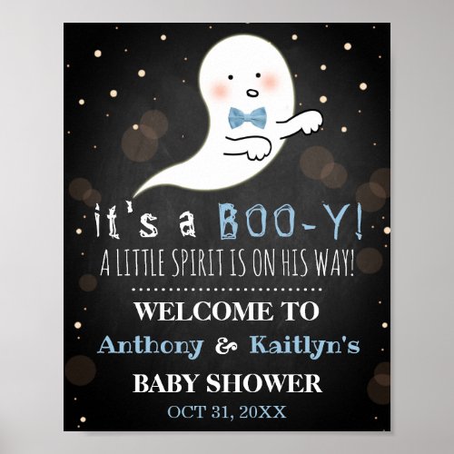 Its A Boo_y Little Spirit Halloween Baby Shower Poster