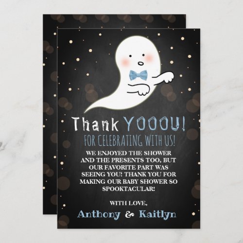 It's A Boo-y! Little Spirit Halloween Baby Shower Thank You Card