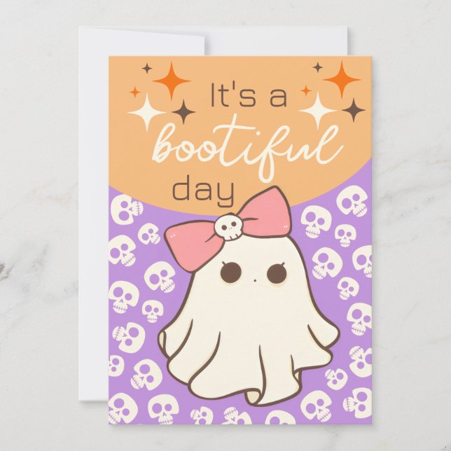 It's A Bootiful Day Halloween Holiday Card (Front)