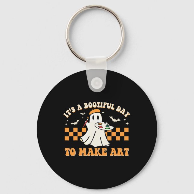 It's A Bootiful Day To Make Art Halloween Art Teac Keychain (Front)