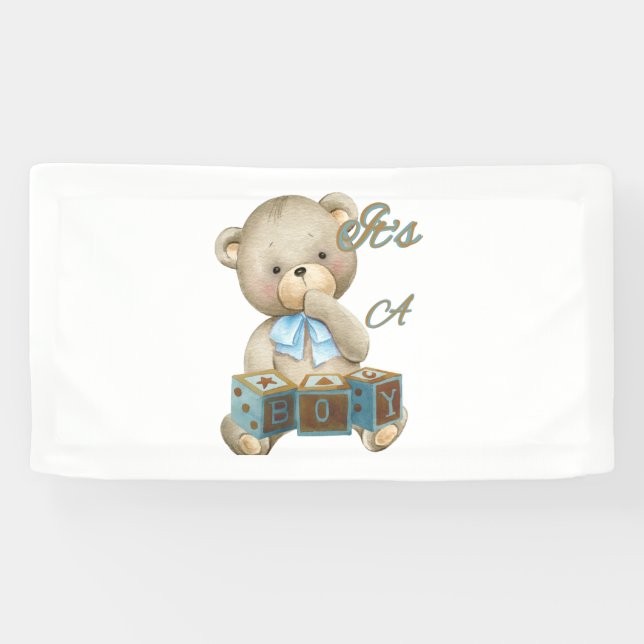 It's A Boy 1.6x3 Vinyl Banner (Horizontal)