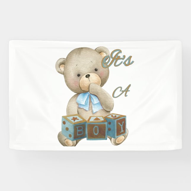 It's A Boy 2.5x4 Vinyl Banner (Horizontal)