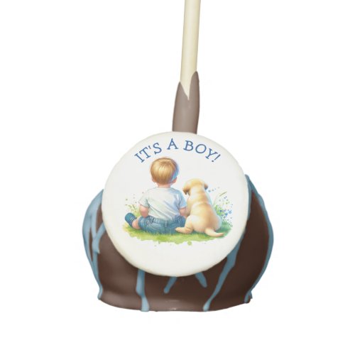 Its a Boy  A Baby and his Dog Baby Shower Cake Pops