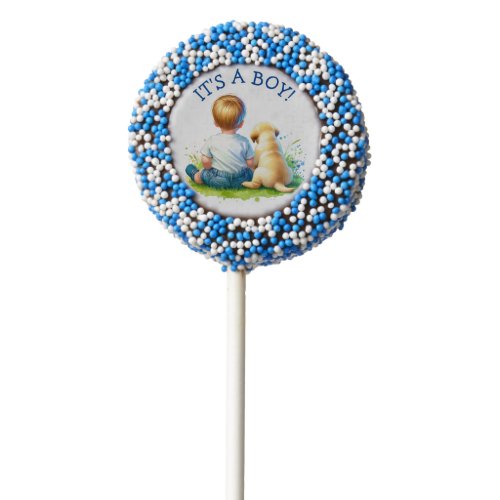 Its a Boy  A Baby and his Dog Baby Shower Chocolate Covered Oreo Pop