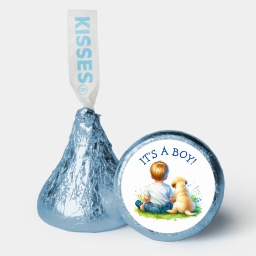 Its a Boy  A Baby and his Dog Baby Shower Hersheys Kisses