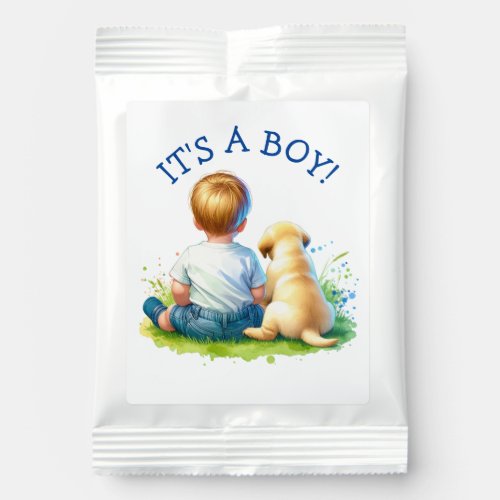 Its a Boy  A Baby and his Dog Baby Shower Lemonade Drink Mix