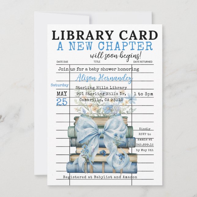 It's a BOY! A New Chapter Begins Invitation (Front)