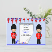 It's A Boy A Royal Prince London Theme Baby Shower Invitation (Standing Front)