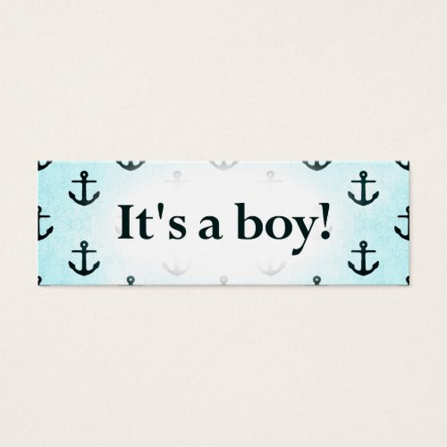 It's a Boy! Anchor Pattern Baby Blue Business Card Templates