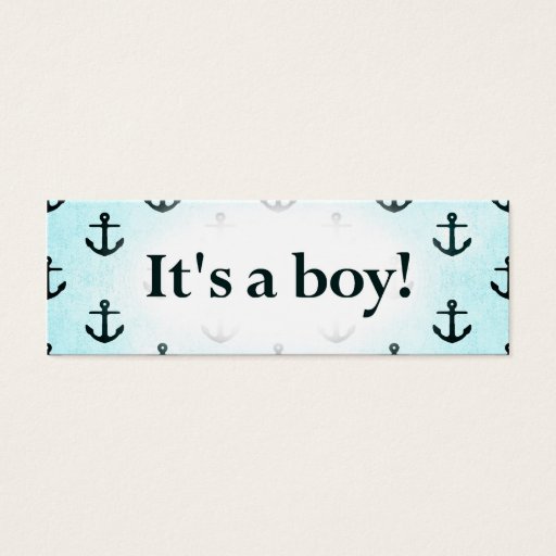 Customizable It's a Boy! Anchor Pattern Baby Blue Business Card Templates